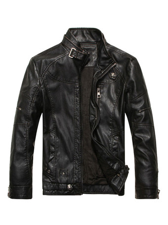 noir Veste en cuir pour homme coupe-vent décontracté café marron cool moto veste en cuir