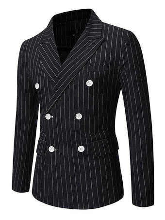 Blazers & Jackets Men's Casual Suits Stripes Business Casual Grey Black Cool Casual Suits For Man