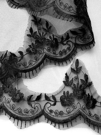 ブラックウェディングベールプリーツクレープクラシックロングブライダルベール