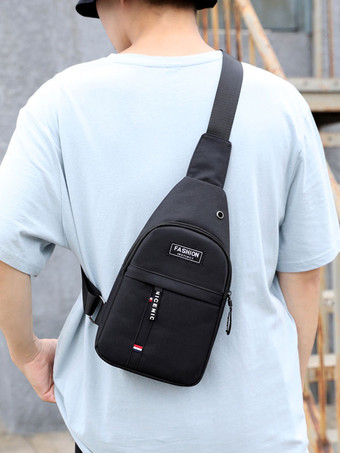 男性バッググレーナイロンメッセンジャーバッグ