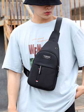 男性バッググレーナイロンメッセンジャーバッグ