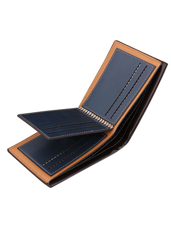 メンズウォレットディープブラウンナイロンレタープリントPUレザーウォレット