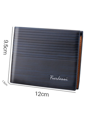 メンズウォレットディープブラウンナイロンレタープリントPUレザーウォレット