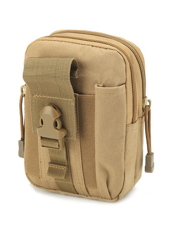 ブラウン アウトドアスポーツウエストバッグ メンズ 携帯電話バッグ ベルト着用 ランニングバッグ ミリタリーファンベルト 小型ウエストバッグ