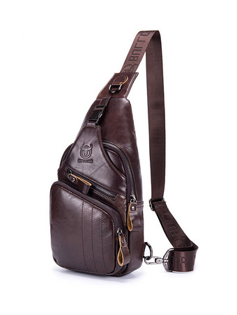 メンズバッグディープブラウンレザーワンピースバックパック