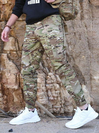 camuflajePantalones para hombres Camuflaje irregular informal Cintura natural Ajuste cónico Pantalones de camuflaje para hombres