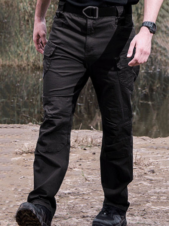 negro Pantalones de hombre Casual Irregular cintura natural Pantalones largos caqui rectos