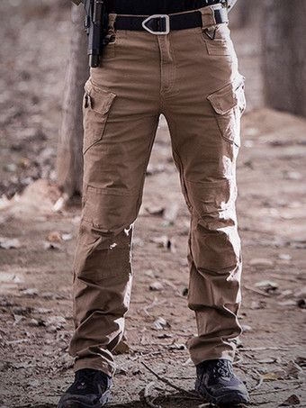 Pantalones de hombre Casual Irregular cintura natural Pantalones largos caqui rectos