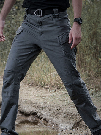 Pantalones de hombre Casual Irregular cintura natural Pantalones largos caqui rectos