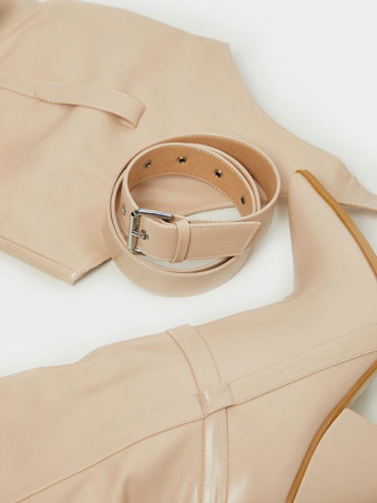 レディース コーンヒール サイハイベルト ブーツ ニーハイブーツ