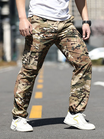 CamouflageMen's Trousers Casual Irregular Camouflage Natural Waist tapered fit Hunter Green Men's Pants