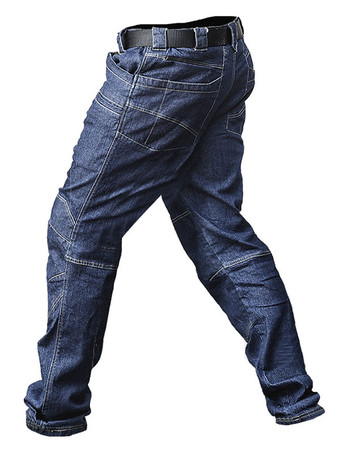 Jeans para hombres Jeans para hombres Cremallera casual Recta Azul profundo Azul profundo