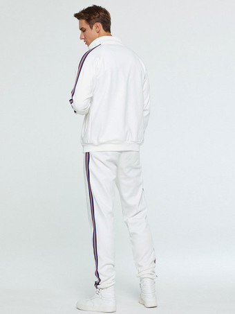 Hombres ActiveWear 2 piezas Impreso Mangas Largas Retrato Cuello Blanco