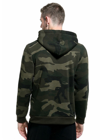 Hommes Sweats à capuche à capuche à manches longues Camouflage Polyester Sweat-shirt occasionnel