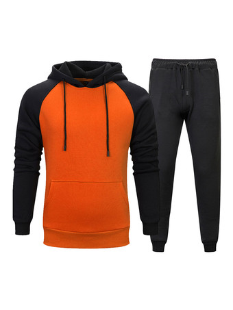 Rojo anaranjadoTraje de manga larga con capucha para hombre