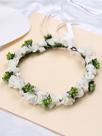 グリーン 白いかぶと結婚式の帽子PVCブライダルヘアアクセサリー