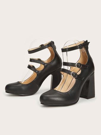 Vintage ankle outlet strap chunky heels