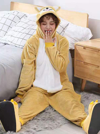 Onesie Pajamas Kigurumi ForKidsポリエステルイエロー芝犬ドージパジャマコスチューム