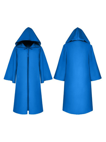 ブルー 男性クリスマスポンチョブルゴーニュマントポリエステルクリスマスハロウィンホリデーコスチューム