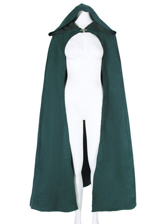 女性のクリスマスポンチョダークグリーンマントポリエステルクリスマスホリデーコスチューム