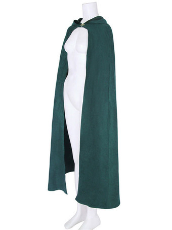 女性のクリスマスポンチョダークグリーンマントポリエステルクリスマスホリデーコスチューム