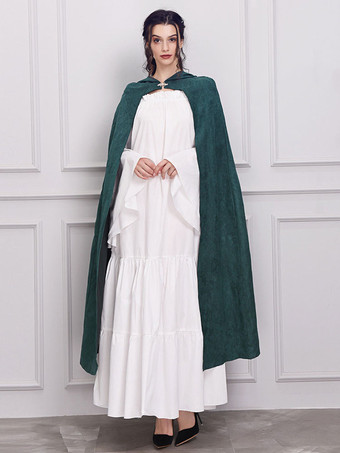 ダークグリーン女性のクリスマスポンチョダークグリーンマントポリエステルクリスマスホリデーコスチューム