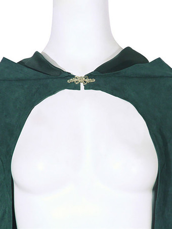 女性のクリスマスポンチョダークグリーンマントポリエステルクリスマスホリデーコスチューム