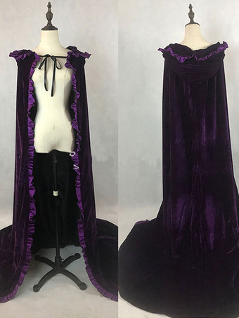 モーブ 女性のクリスマスブルゴーニュポンチョマントポリエステルクリスマスホリデーコスチューム