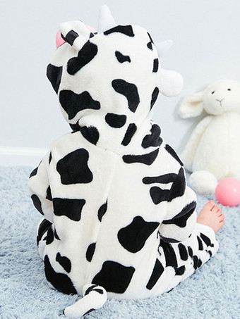 子供のためのOnesie着ぐるみパジャマポリエステル牛パターンパジャマコスチューム