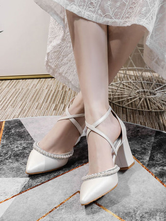 Chaussures de Mariages à Talons Hauts Femme avec Bout Pointu Unicolore