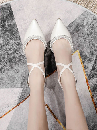 Chaussures de Mariages à Talons Hauts Femme avec Bout Pointu Unicolore