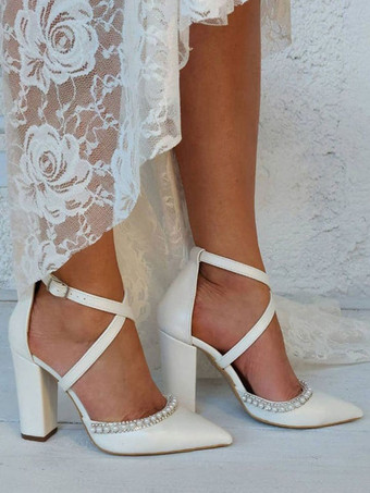 Chaussures de Mariages à Talons Hauts Femme avec Bout Pointu Unicolore