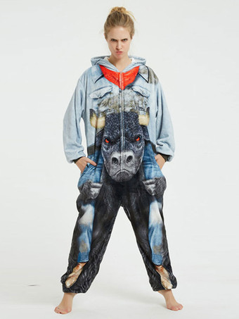 大人のベビーブルーポリエステル着ぐるみ着ぐるみコスチューム着ぐるみワンシーパジャマ