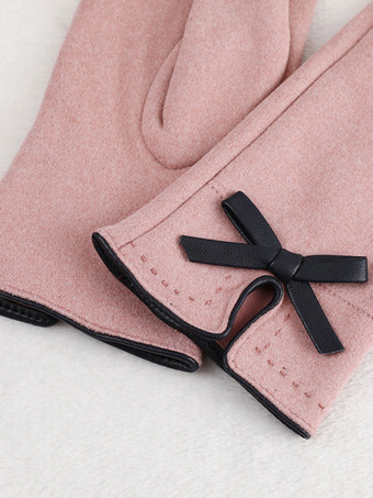 女性の弓のための手袋ポリエステルライトグレーの手袋