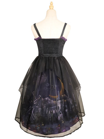 ゴシックロリータJSKドレス3点セットポリエステルカマーバンドカバーアップジャンパーブラックロリータジャンパースカート