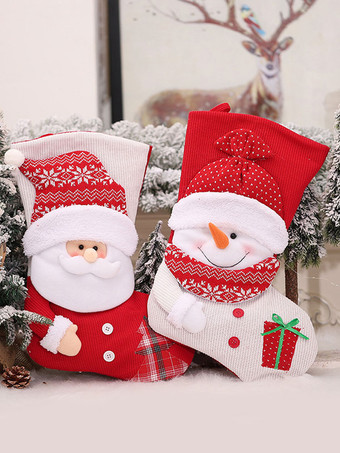 レッドクリスマスソックスポリエステルファイバークリスマスホリデーコスチューム