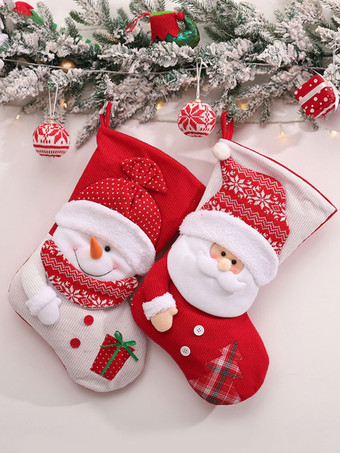 レッドクリスマスソックスポリエステルファイバークリスマスホリデーコスチューム