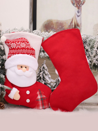 レッドクリスマスソックスポリエステルファイバークリスマスホリデーコスチューム