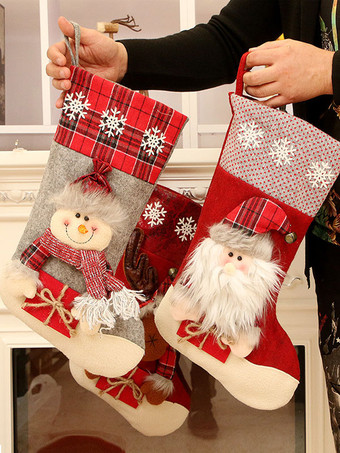 ランダムカラーのクリスマスソックスポリエステルファイバークリスマス小道具で送られます