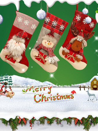 ランダムカラーのクリスマスソックスポリエステルファイバークリスマス小道具で送られます