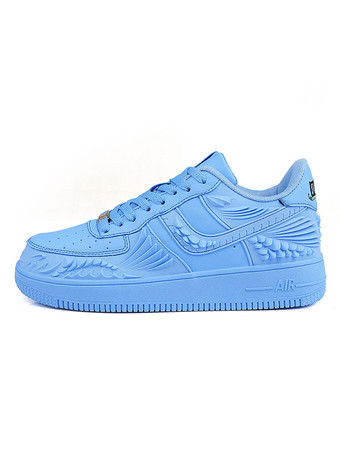 Zapatillas de deporte para hombre Cozy Artwork Cuero de PU Punta redonda Zapatos de skate azules