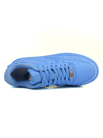 Zapatillas de deporte para hombre Cozy Artwork Cuero de PU Punta redonda Zapatos de skate azules
