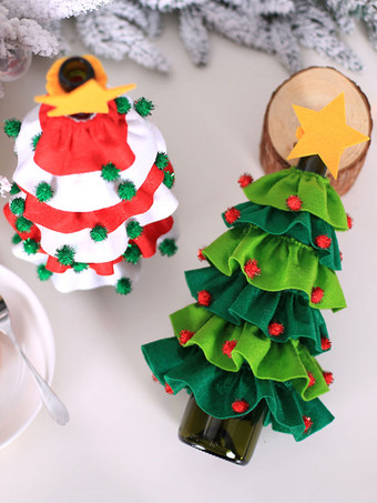 レッドクリスマスツリーポリエステルファイバークリスマスホリデーコスチューム小道具