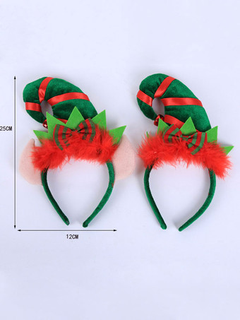グリーンクリスマスヘアバンドポリエステルファイバークリスマスホリデーコスチューム