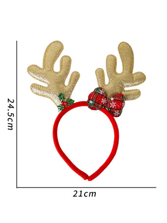 ゴールド 女性のためのクリスマスアクセサリーコーヒーブラウンポリエステルヘッドウェアクリスマスホリデーアクセサリー