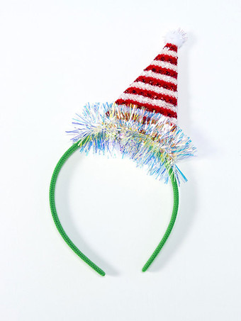 ライトスカイブルークリスマスアクセサリーグリーンサンタツリーポリエステルファイバーヘッドウェアクリスマスホリデーアクセサリー