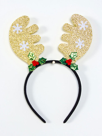 ゴールド クリスマスアクセサリーグリーンサンタツリーポリエステルファイバーヘッドウェアクリスマスホリデーアクセサリー