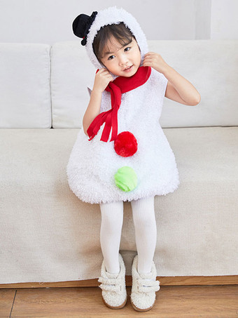 クリスマスホワイトポリエステルファイバージャンプスーツポリエステルクリスマスホリデー衣装フルセットの雪だるまジャンプスーツ