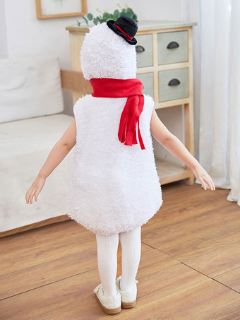 クリスマスホワイトポリエステルファイバージャンプスーツポリエステルクリスマスホリデー衣装フルセットの雪だるまジャンプスーツ