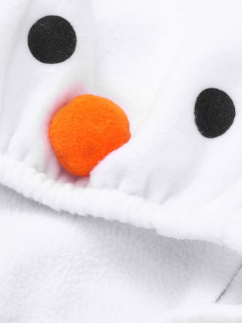 雪だるまジャンプスーツクリスマス用ホワイトポリエステルファイバージャンプスーツスカーフポリエステルクリスマスホリデーコスチュームフルセット